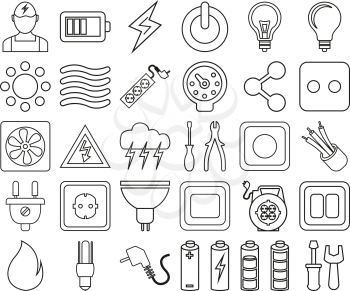 collection of electrick icon vector