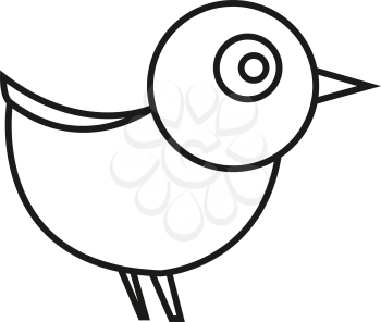 Simple thin line bird icon vector
