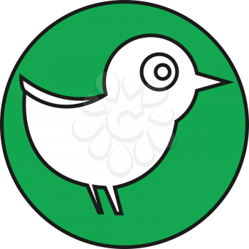 Simple flat color bird icon vector