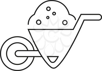 Simple thin line cart icon vector
