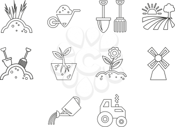 collection of agriculture icon set