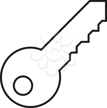 Simple thin line key icon vector