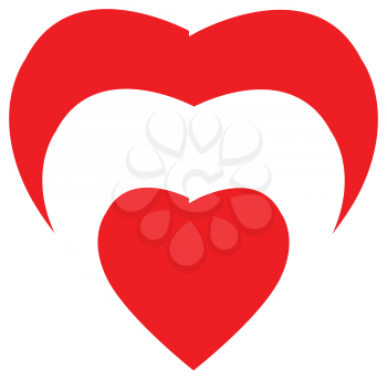 Flat color heart icon vector