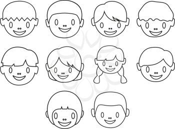 collection of kids icons vector
