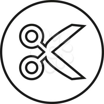 Simple thin line scissors icon vector