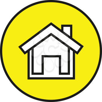 Simple flat color  house sign icon vector