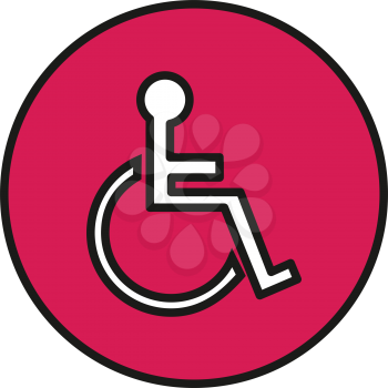 Simple flat color handicap icon vector