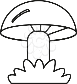 Simple thin line mushroom icon vector

