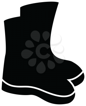 Simple flat black shoes icon vector