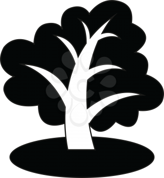 Simple flat black tree icon vector