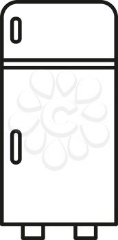 Simple thin line refrigerator icon vector