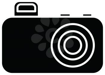 Simple flat black camera icon vector