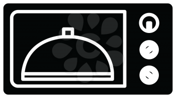 Simple flat black microwave icon vector