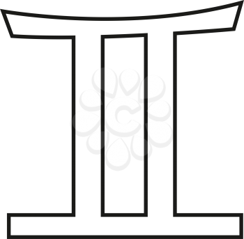 Simple thin line gemini sign icon vector