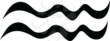 Simple flat black aquarius sign icon vector