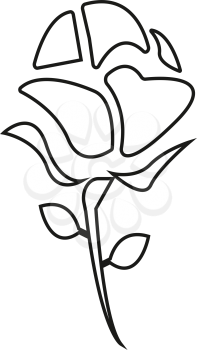 Simple thin line rose  icon vector