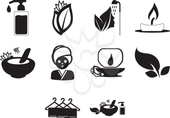 collection of spa icon vector