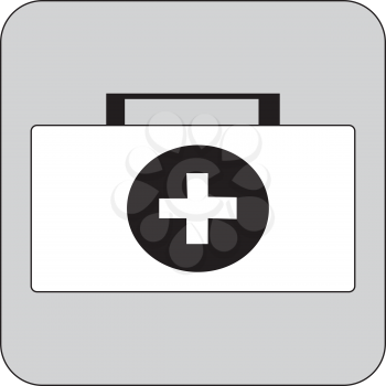 Simple flat black medical box icon vector