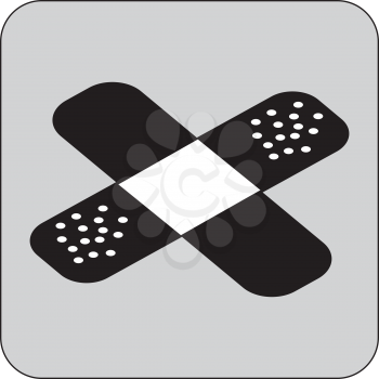 Simple flat black bandage icon vector
