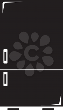 Simple flat black referigerator icon vector