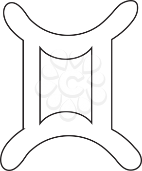 Simple thin line gemini sign icon vector