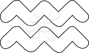 Simple thin line aquarius sign icon vector