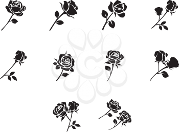 Collection of rose icon vector