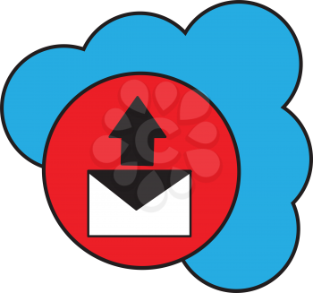 Simple flat color cloud sent messages icon vector