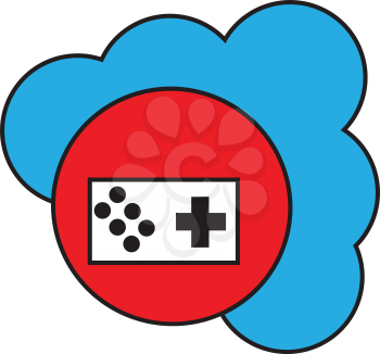 Simple flat color cloud games icon vector