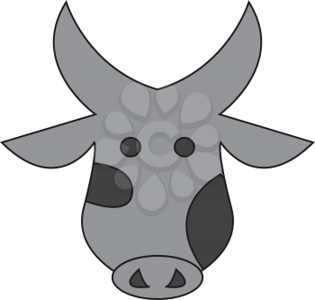 Simple flat color cow icon vector