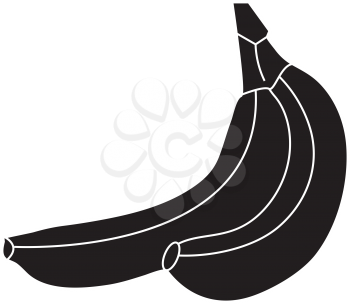 Simple flat black banana icon vector