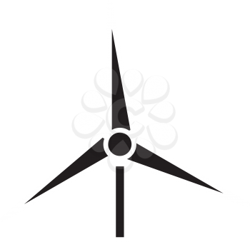 Simple flat black windmill icon vector