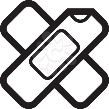 Simple thin line wound plester icon vector