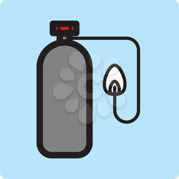 Simple flat color oxygen tube icon vector