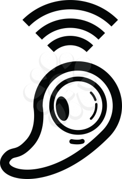 Simple thin line wireless earphone icon vector
