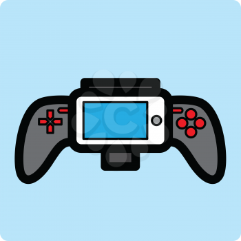 Simple flat color gamepad icon vector