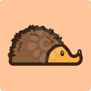 Simple flat color porcupine icon vector