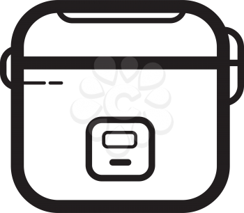 Simple thin line rice cooker icon vector