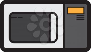 Simple flat color microwave icon vector