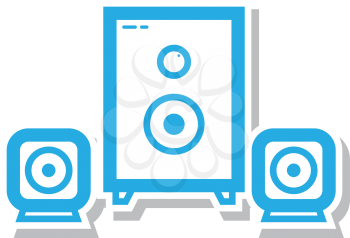 Simple thin line sound system icon vector