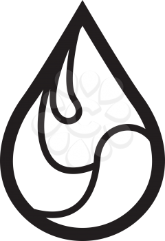 Simple thin line water icon vector