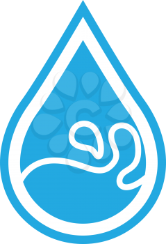 Simple flat color water icon vector