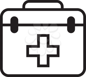 Simple thin line first aid box icon vector