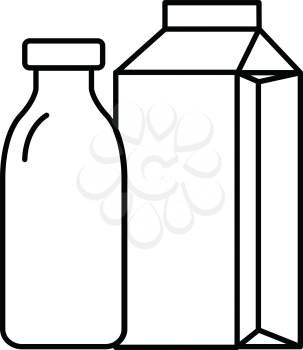 Simple thin line milk icon vector