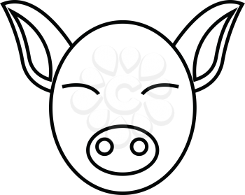 Simple thin line pig icon vector