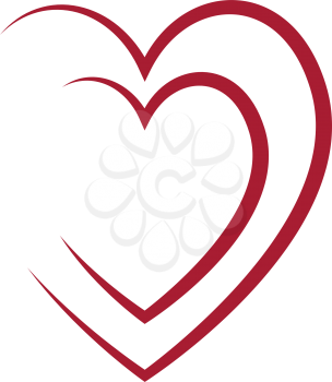 Simple flat color love heart icon vector