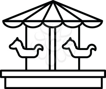 Simple thin line carousel icon vector