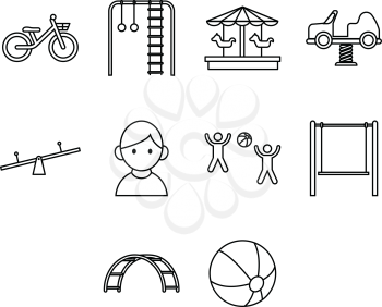 Collection of kid icon vector