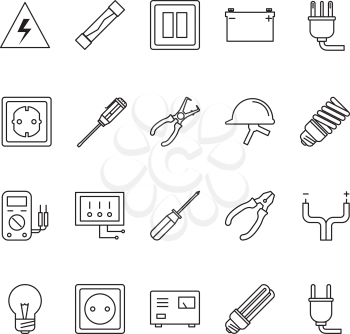 Collection of electrical icon vector