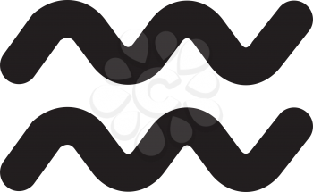 Simple flat black aquarius sign icon vector